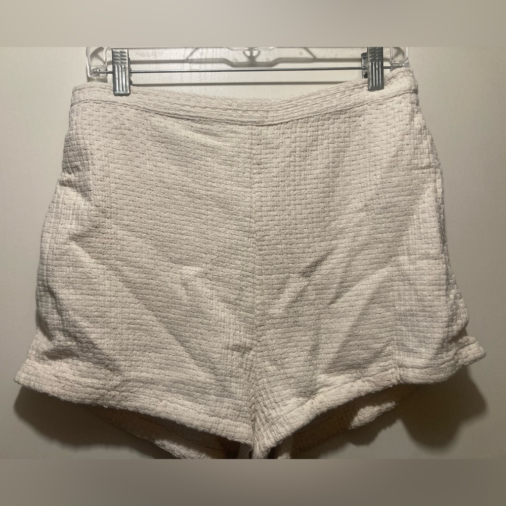 Free-Est by Free people High Waist Cream Textured Shorts